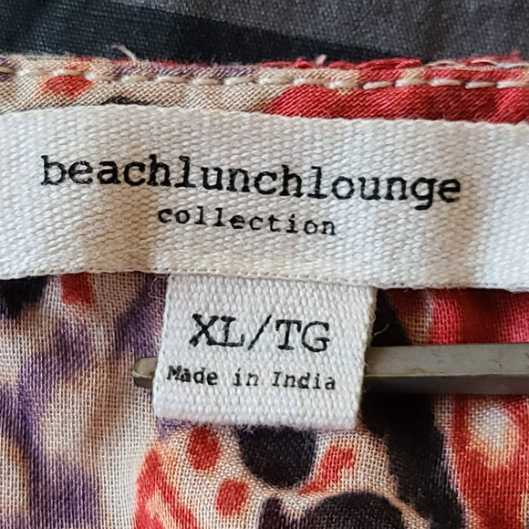 BEACHLUNCHLOUNGE Printed Peasant‎ Top with Embroidered Yoke Women's XL - Picture 10 of 13